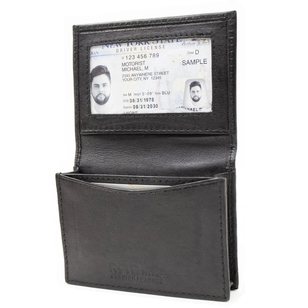 Genuine Leather Men's Card Case, Card Holder with RFID Blocking